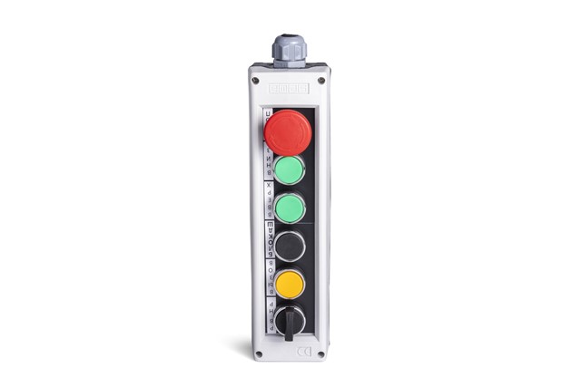 PK Series Plastic 6 Holes MB200E + 2*MB100DY + MB100DH + MB100DS + MB102S20 Grey-Black Control Box